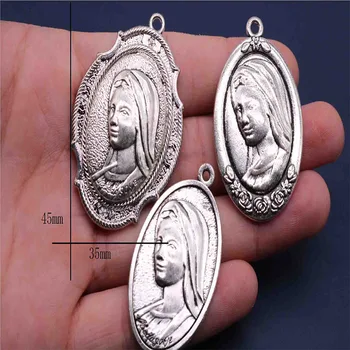 20 парчета / мода смесен цвят Исус Дева Мария икона католически религиозен чар мъниста медал гривна огърлица