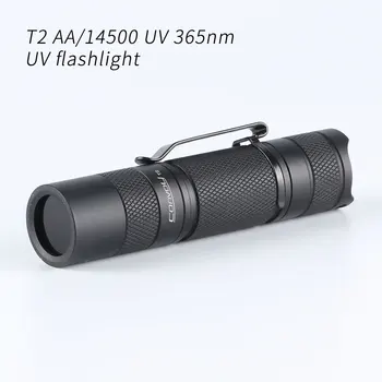 Конвой T2 с UV 365nm ултравиолетово фенерче AA / 14500 батерия версия факел преносим мини осветление светкавица Lanterna