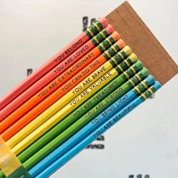 10Pcs утвърждение молив комплект вдъхновяващи моливи дърво мотивационни поговорки моливи моливи комплимент моливи студентски подаръци