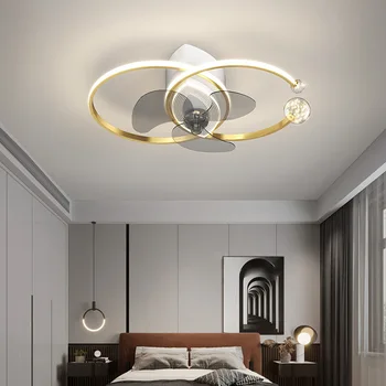 Nordic декор доведе таван светлини за спалня таван фен лампа ресторант трапезария таван вентилатори с дистанционно управление DC мотор