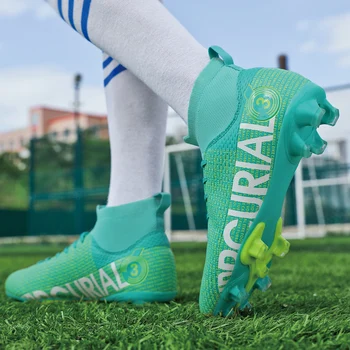 Качествено общество Футболни клинове на едро Изключителен крак се чувстват футзал обувки против хлъзгане футбол обучение маратонки големи размери 31-48