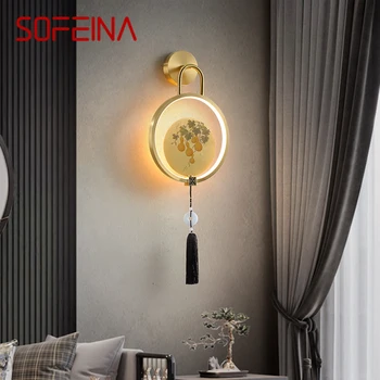SOFEINA месинг стена лампа LED модерен луксозен Sconce Lnterior декорация домакинство спалня нощно легло хол коридор осветление