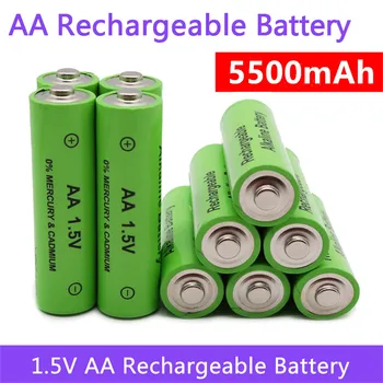 AA батерия 5500mAh 1.5V батерия Акумулаторна батерия AA 5500mAh 1.5V акумулаторна батерия за играчка Дистанционно управление безплатна доставка