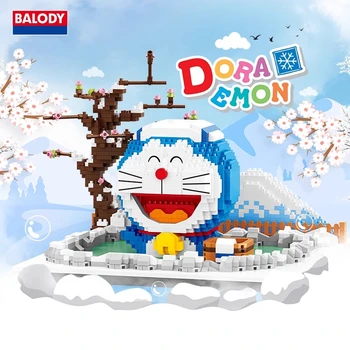 BALODY Hot Spring Doraemon градивни блокове Японска анимация Периферни сглобени детски играчки Kawaii подарък за рожден ден