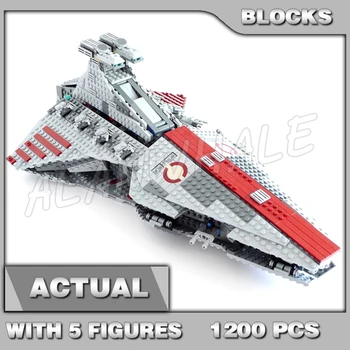 1200pcs Star Plan Venator Class Republic Attack Cruiser Republic Космически кораб 05042 Строителни блокове играчки съвместими деца тухла