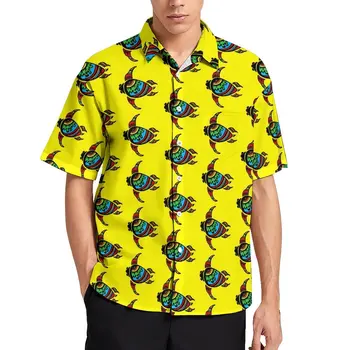 Костенурка модел ретро ежедневни ризи животински печат плаж Camisa луксозни летни блузи мъже обичай голям размер социални Harajuku облекло