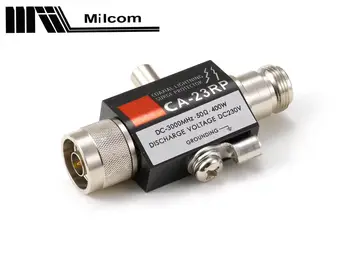 Milcom CA-23RP мълниеприемник N-M-F коаксиален 3GHZ 400W 50ohm DC-3000MHz N конектор за предавателна антена