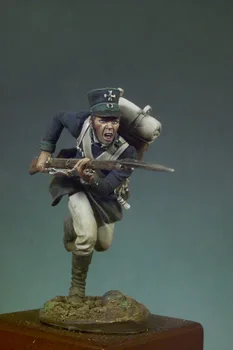 Небоядисан комплект 1/ 32 54mm Пруски пехотинец 1815 54mm Историческа фигура Комплект смола модел