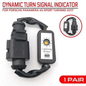 Индикатор за динамичен мигач 2Pcs черен LED задна светлина допълнителен модул кабелен кабелен кабел за PORSCHE Panamera 4S Sport Turismo
