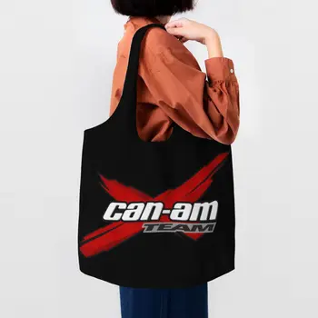 Can-Am Хранителни стоки Пазарски чанти Смешни печат платно купувач голяма пазарска чанта рамо голям капацитет преносим BRP мотоциклет чанта