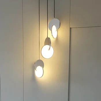 Модерни LED висящи светлини Минималистични висящи лампи за бар ресторант спалня нощно сребриста лампа вътрешно осветление декорация