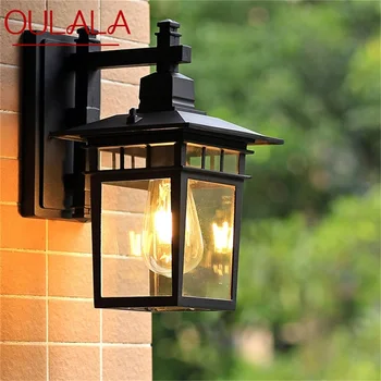 AFRA външна стенна лампа LED класическа ретро черна светлина свещи водоустойчиви декоративни за дома пътека
