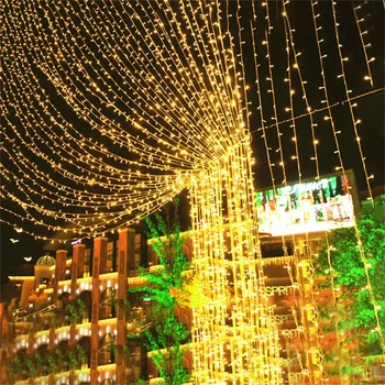 200M 600M водоустойчиви LED струнни светлини на открито Коледна светлина Приказна светлина Plug in Garland String Lights за декор на сватбено тържество