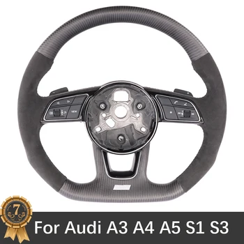 За Audi A3 A4 A5 S1 S3 S4 S5 A6 A7 B9 S5 матови въглеродни влакна персонализиран волан с аксесоари за сглобяване на Palldes