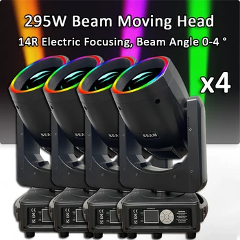 4Pcs/Lot 48+8Prism DMX512 295W 14R Beam Moving Head Stage Осветление с LED апертура Парти Дискотека Сватбено събитие ОСВЕТЛЕНИЕ