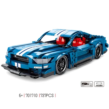 Технически Mustangs Shelby GT500 градивен блок мускулни спортни автомобилни тухли модел издърпайте назад Vehicel играчки колекция за момчета подаръци
