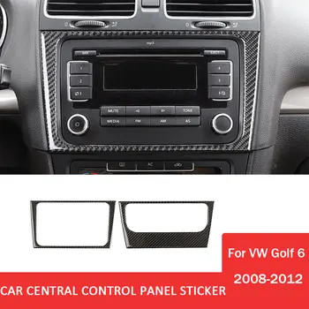 Автомобилен централен контрол Превключвател на бутоните за климатизация Стикер от въглеродни влакна за Volkswagen VW Golf 6 Gti R Mk6 2008-2012 Аксесоари