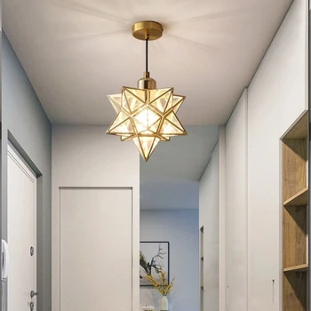 Пентаграм таван висяща лампа Модерна проста и креативна балкон коридор лампа Входна звезда пътека лампа нощна лампа