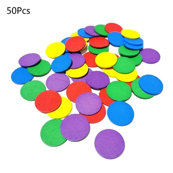 50pcs Цветни кръгли броячи Броене на чипове Маркери за предучилищна възраст Kingdergarten Начални учебни помагала за ученици Дропшипинг