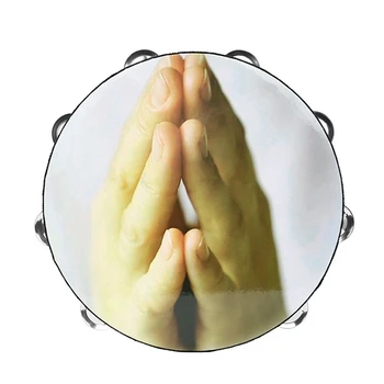 Double Row Jingle Tambourine Handbell Clap Drum Bell Percussion Instrument - Молитвена ръка Лесно инсталиране