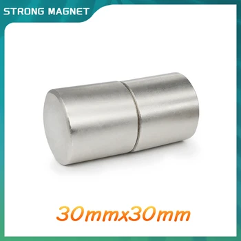 1/2PCS 30x30 Bulk Round Search Magnet N35 Дебели мощни силни магнитни магнити 30x30mm N35 Циркулационен неодимов магнит 30 * 30 mm