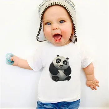 Cute Panda Boy T Shirts For Children Anime Cute Girls Shirt Casual Kawaii Panda Kids Shirt Design Aesthetics Simple Baby Clothes