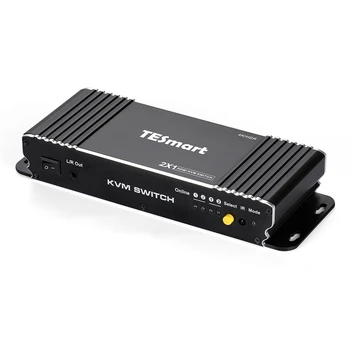 TESmart HDMI KVM превключвател 2 вход 1 изходен монитор компютър компютърни експерти Поддръжка на 4k 60hz Ultra HD HDCP KVM превключвател