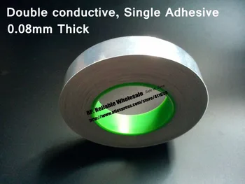  95mm * 50M * 0.085mm дебела двустранна проводима проводяща, единична лепкава, алуминиево фолио електромагнитна екранираща лента