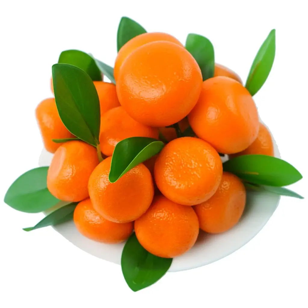 1Pc изкуствена имитация на плодове фалшиви портокали клони и листа 3-6 глави фалшив мандарина дисплей храна Начало парти декор
