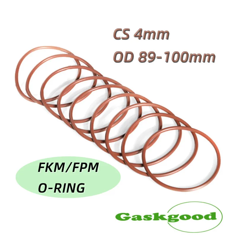 1Pcs 4mm дебелина силиконов каучук О-пръстен запечатване OD 89-100mm червен топлоустойчивост O пръстен уплътнения уплътнения / хранителни клас уплътнения Без отрова