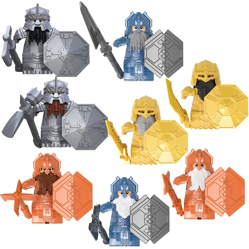 1PCS Средновековни рицари действие фигура строителни блокове Dain II Ironfoot фолк джудже воин образователни играчки за деца подаръци