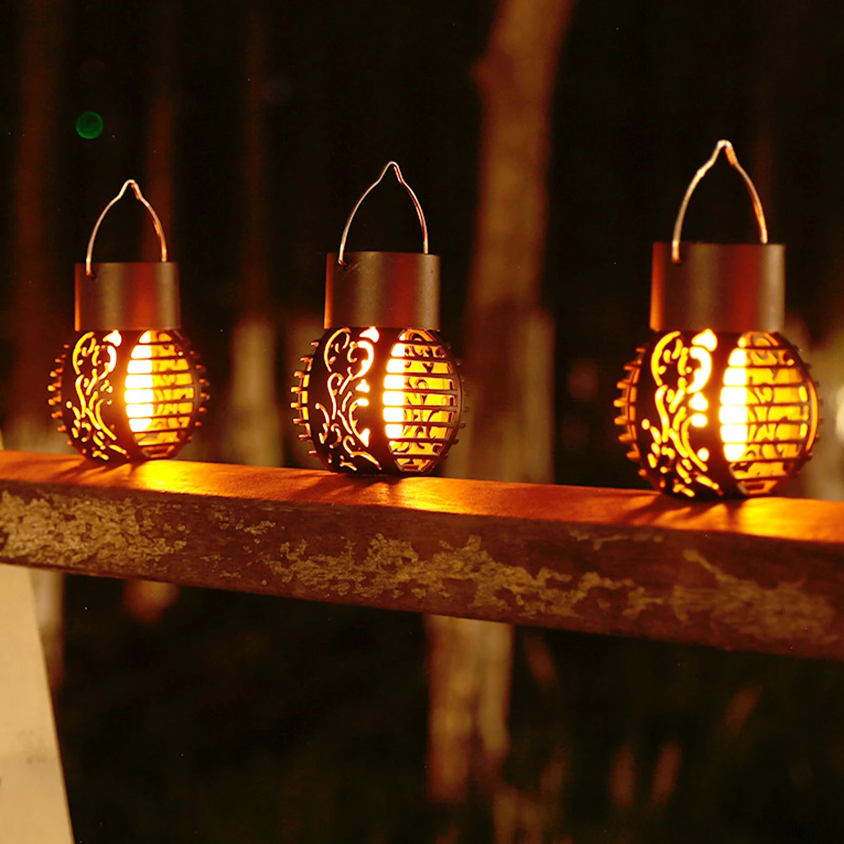  2 / 4 / 6 / 8pcs LED слънчева пламък светлина открит градинска лампа 6LEDs трептене пламък лампа слънчева висящи фенер кухи вътрешен двор градина декор