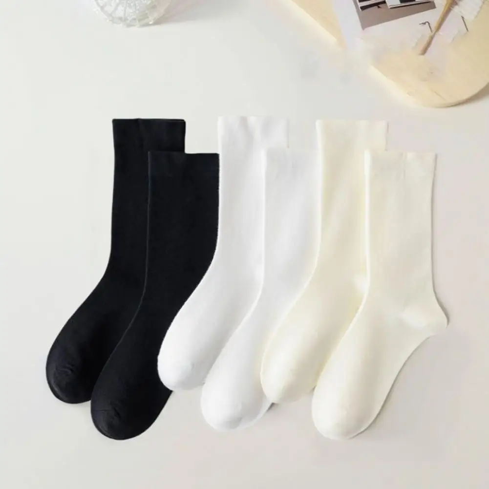 2 чифта зимни есенни чорапи Mid-tube плътен цвят против хлъзгане топла защита на глезена висока еластичност без миризма дишащи унисекс чорапи