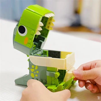 DIY рамка за снимки Creative Brick Ideal Pencil-Box City Toy MOC Dinosaur Pen Container Building Blocks For Children Friend Girl