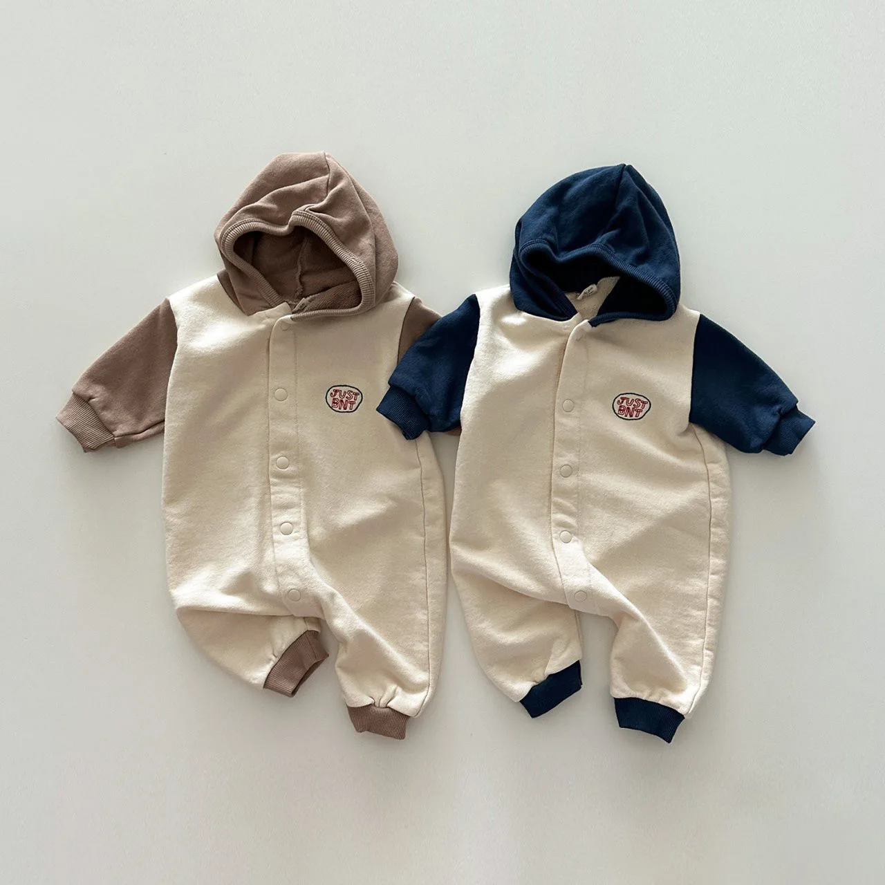 2023 Есен Мъжки и дамски Бебешки, Бебешки памук с качулка Цвят Съвпадение Едно парче пуловер палто гащеризон случайни дълго катерене