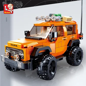 302pcs Sluban SUV кола модел градивен блок играчки, спорт полезност модел превозно средство творчески DIY играчка сглобени строителни блокове комплект