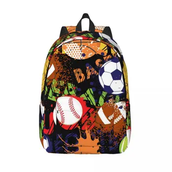 Студентска чанта Спортни топки Бейзбол Баскетбол Футбол Футбол Модел Раница Родител-дете Лека раница Двойка Чанта за лаптоп