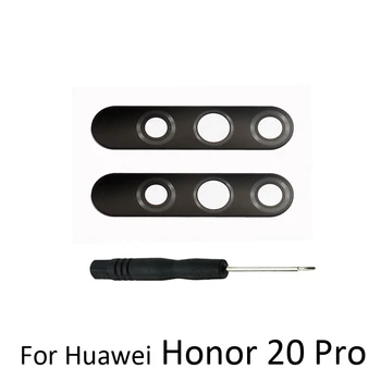 Нов стъклен обектив на камерата за Huawei Honor 20 Pro Оригинален корпус на телефона Задна задна част за подмяна на обектива Camea + инструменти