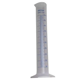 500ml пластмасов измервателен цилиндър синя линия тръба устойчива на корозия прецизен измервателен инструмент