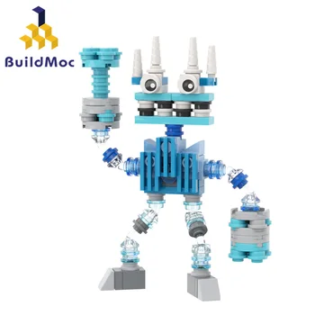 BuildMoc Моят пеещ хор Wubbox робот градивни блокове комплект светло синьо сладък песен чудовища фигури тухли играчки за деца подарък