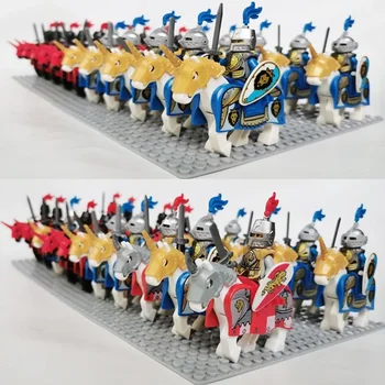 Средновековие Рицарски корпус Средновековни викингски воини рицари Римски войници Армейски фигури Военни строителни блокове Детски мини играчки