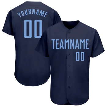 Персонализирана синя бейзболна фланелка Мъжка и женска секция Риза 3D принтирана риза Ежедневни отборни ризи Хип-хоп Унисекс върхове