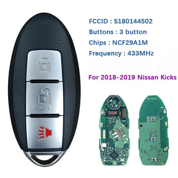 CN027076 FCC KR5TXN1 Интелигентен дистанционен ключ за близост на автомобил за ритници 2018-2019 Pn 285E3-5RA0A S180144502 NCF29A1M 3 бутон 433Mhz