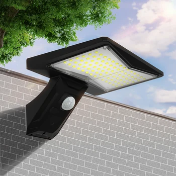 Слънчеви светлини Външен сензор за движение Слънчеви захранвани LED светлини за външни водоустойчиви стенни светлини с 3 режима на осветление за градина