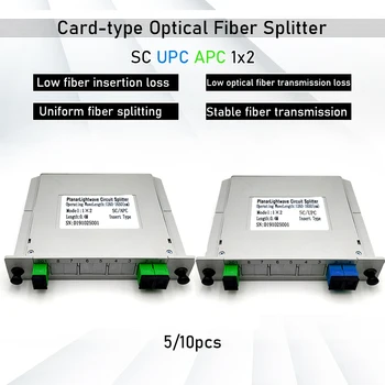  оптичен сплитер SC UPC кутия 1x2, 1x4 равнинен, тип вълновод, SC APC PLC сплитер 1x8 1x16 FTTH оптичен бърз конектор