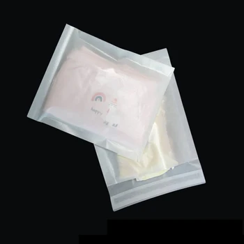 100Pcs полупрозрачна стъклена хартиена торбичка Самозалепваща се пликова опаковъчна чанта за дрехи / подарък Восъчна хартия плик Биоразградими