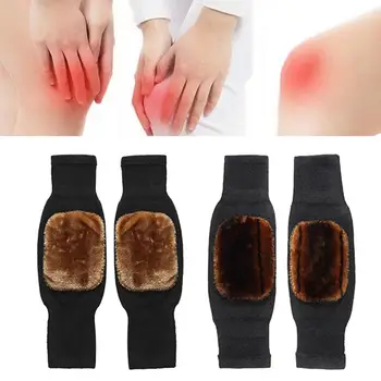 Противоплъзгащи ръкави за коляното Зимни термични наколенки Плетени плюшени подгреватели за крака със задържане на топлината Противоплъзгаща защита за коляното