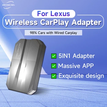 2024 HEYINCAR 5IN1 Кабелен към безжичен CarPlay Android автоматичен адаптер за Lexus ES RX NX UX GX LX IS LS Carplay Ai Box Car Play H1