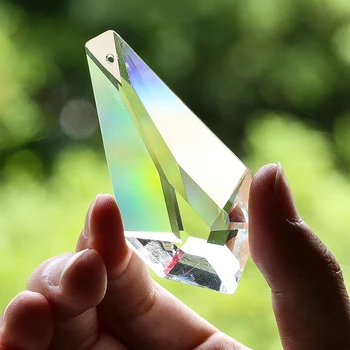 75MM фасетиран призма стъкло стрелка ясно кристал висулка блестящ Aurora слънце ловец полилей лампа части завеса висящи декор