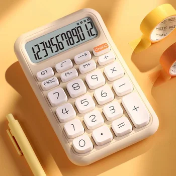 Творчески механичен клавиатурен калкулатор 12 цифри LCD дисплей аритметични финансови канцеларски материали за домашен офис училище студент
